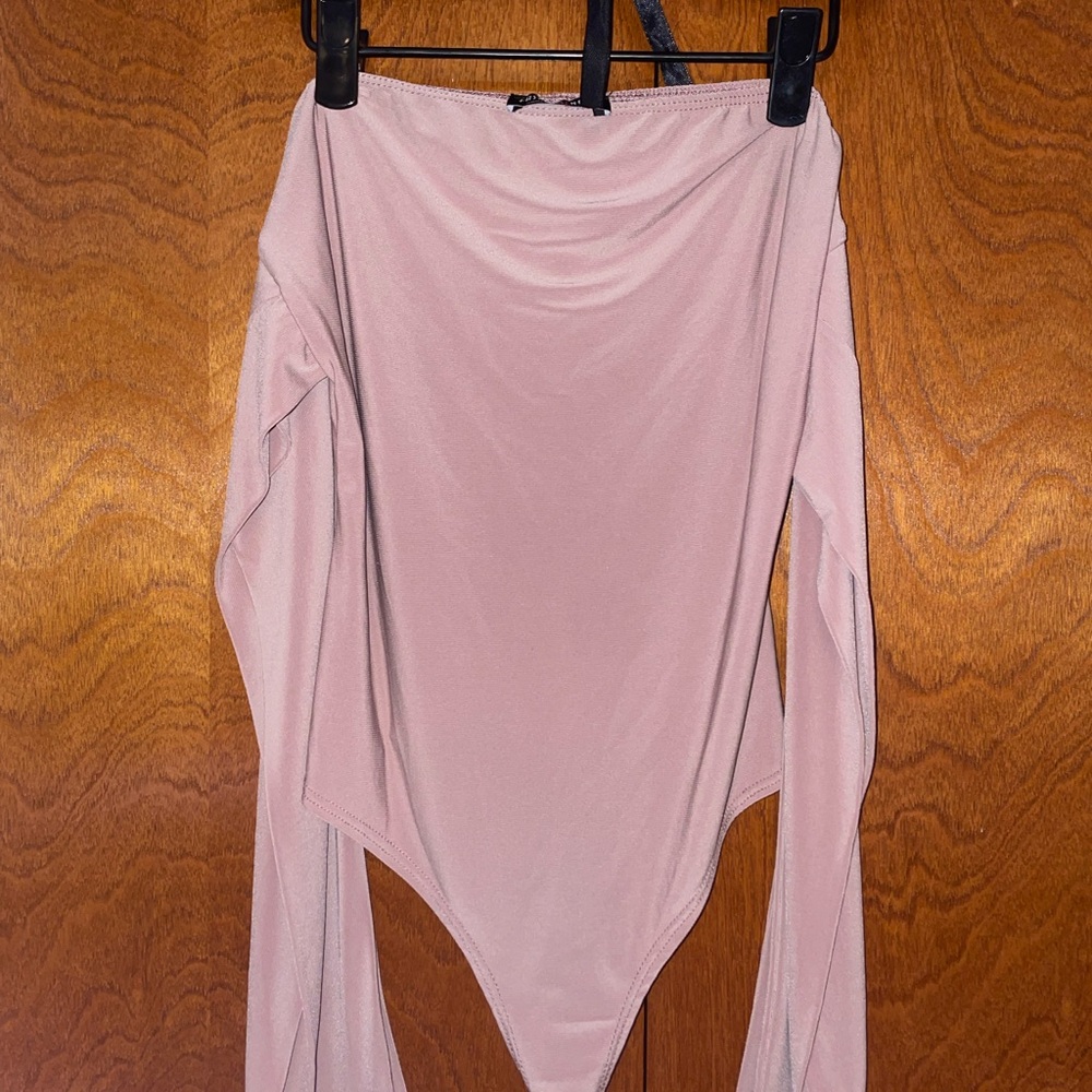 Fashion Nova Pink Long Sleeve Bodysuit
